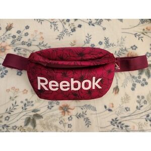 REEBOK Fanny‎ Pack Purple Vinyl Belt Bag Hiking Travel Adjustable Zipper
